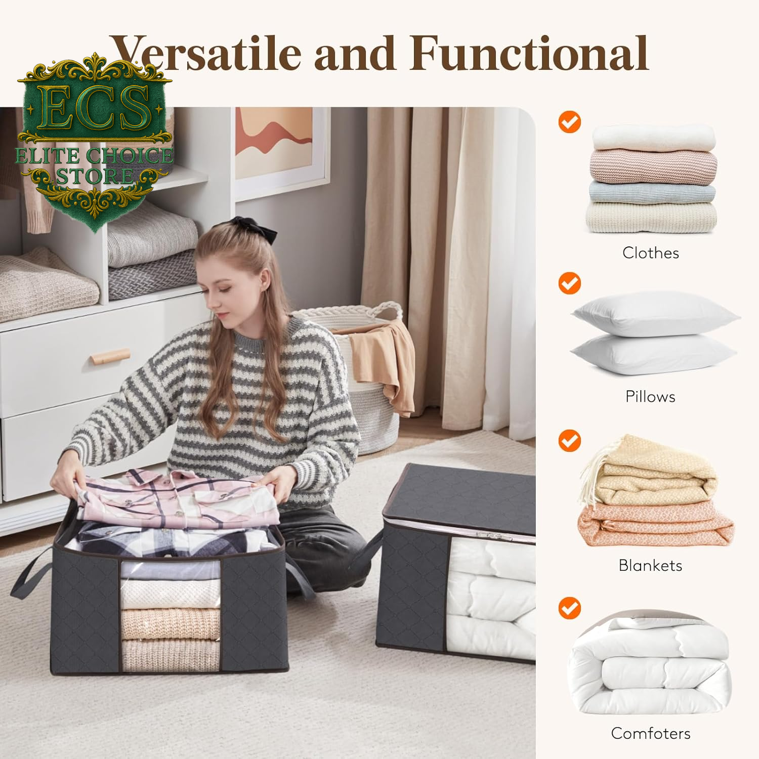 Organize Your Space with Lifewit's 6 Pack Foldable Storage Bins! Perfect for Clothes, Blankets, and More! 🧺✨ #HomeOrganization #StorageSolutions