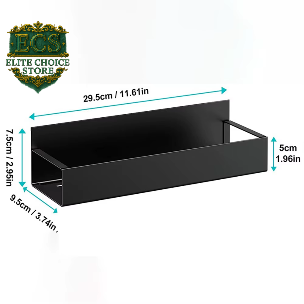 Magnetic Fridge Shelf Spice Storage Rack Black Iron Space Saving for Cabinet on the Side of Refrigerator Kitchen Organizer Shelf