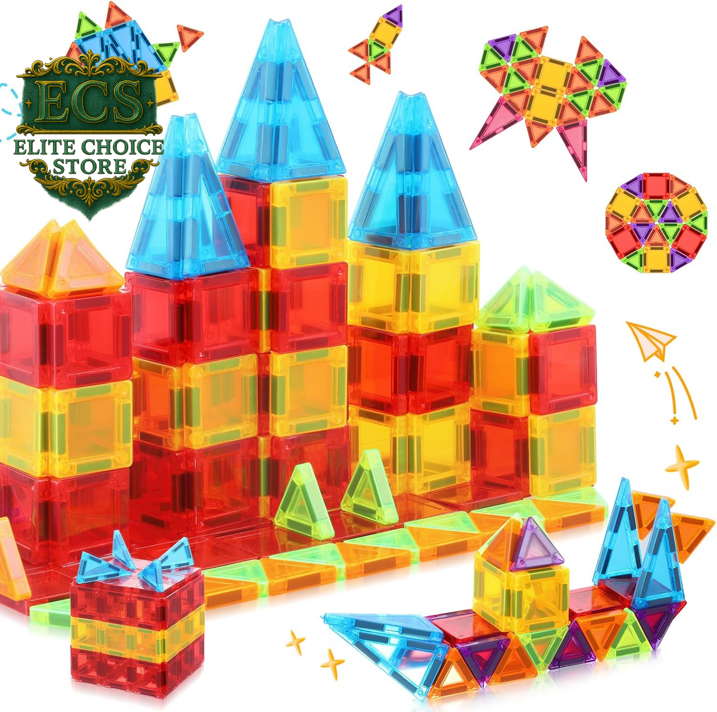 Magnetic Tiles, Travel Mini Magnetic Tiles, STEM Building Blocks Sets, Construction Travel Set Toys for Boys Girls Kids Toddlers Ages 3 4 5 6 7 8 9+ Year Old