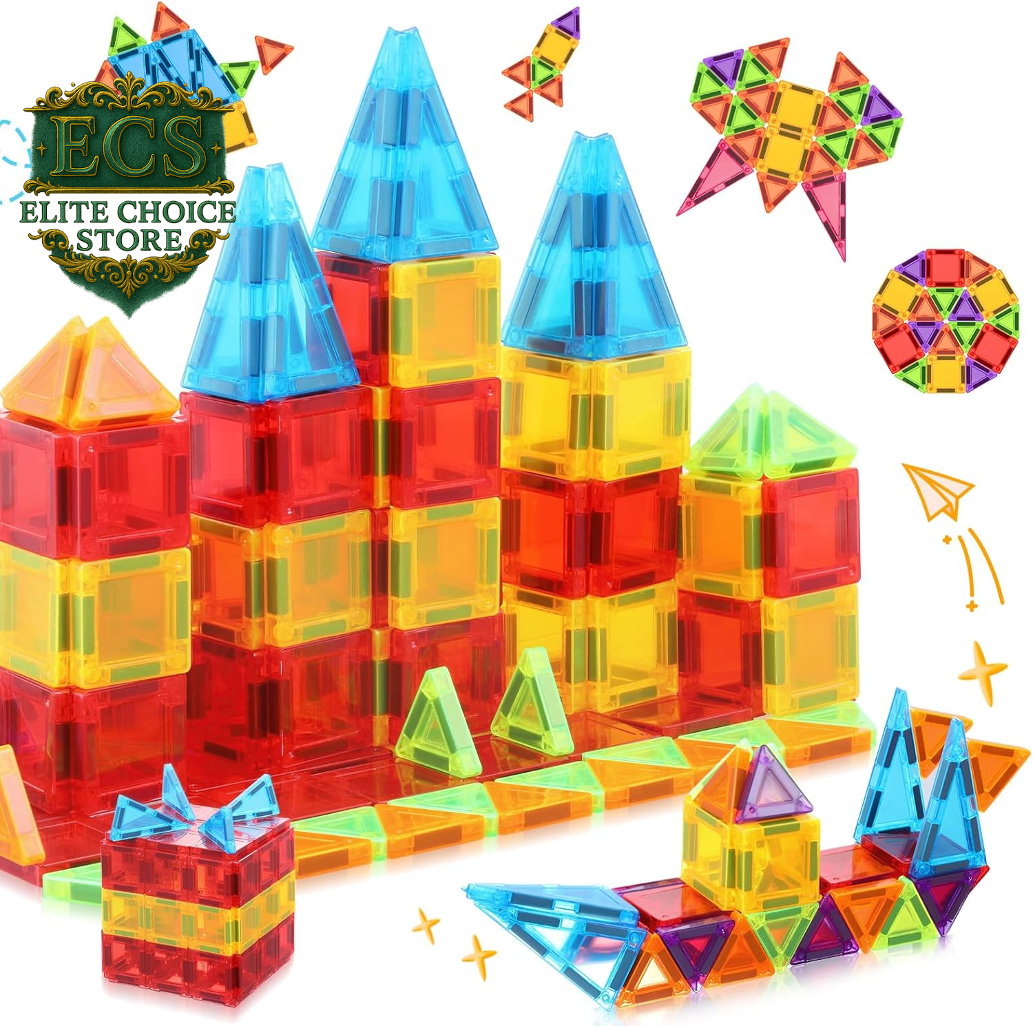 Magnetic Tiles, Travel Mini Magnetic Tiles, STEM Building Blocks Sets, Construction Travel Set Toys for Boys Girls Kids Toddlers Ages 3 4 5 6 7 8 9+ Year Old