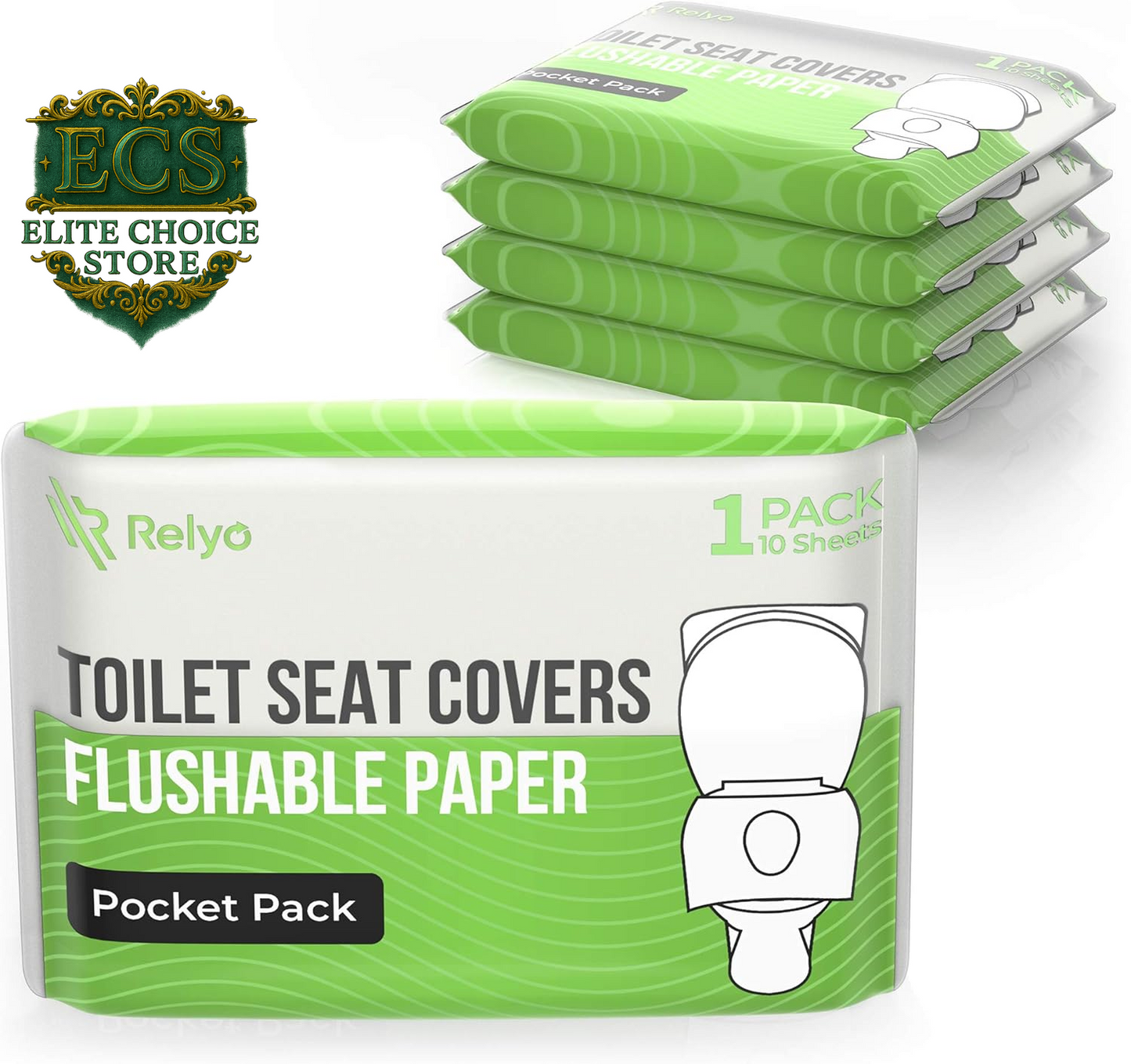 Toilet Seat Cover Paper Flushable (50 Pack) - XL for Adults and Kids Potty Training, 100% Biodegradable Travel Supplies Essentials for Public Restrooms, Airplane, Camping, Festivals