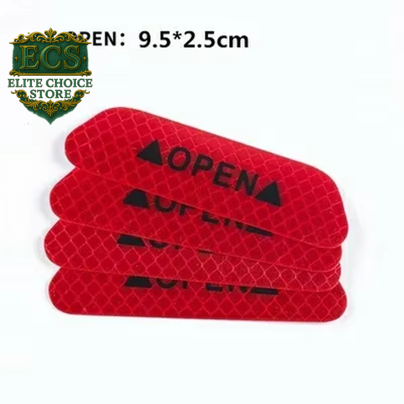 4PCS Car Accessories Car Stickers Reflective Warning Sticker Wheel Eyebrows Door Opening Sticker Diamond Wheel Reflective Strip