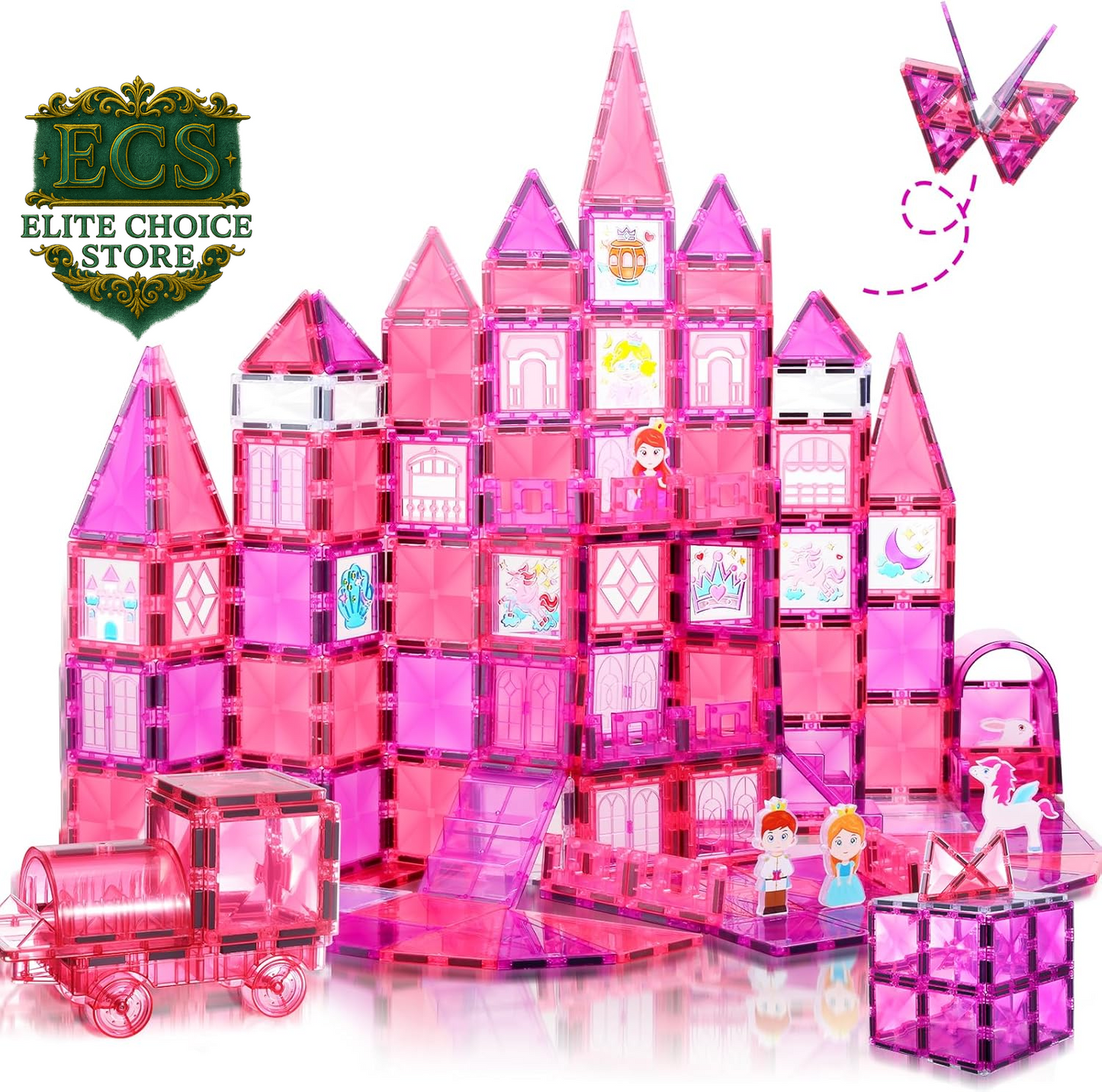 Magnetic Tiles, Travel Mini Magnetic Tiles, STEM Building Blocks Sets, Construction Travel Set Toys for Boys Girls Kids Toddlers Ages 3 4 5 6 7 8 9+ Year Old