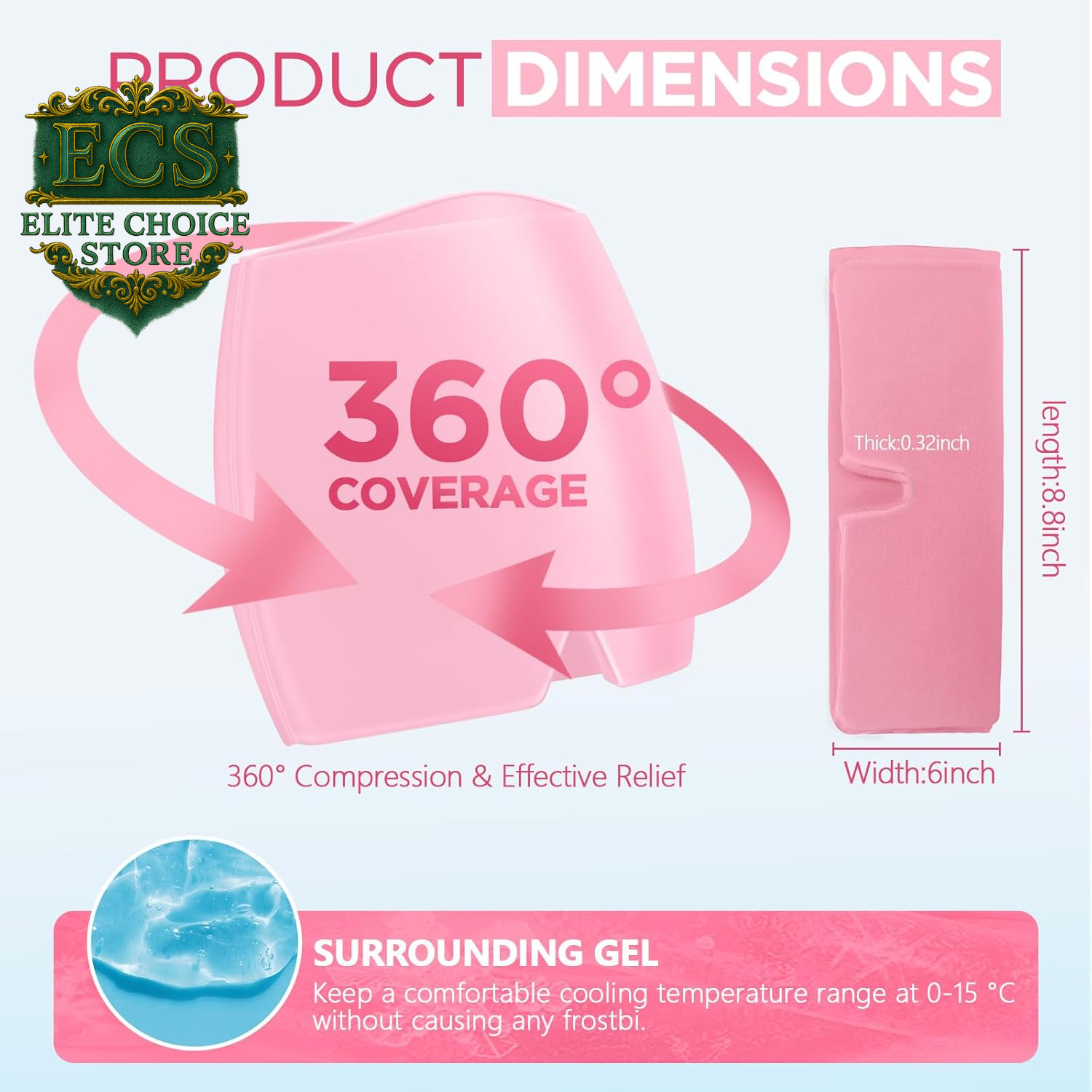 Migraine Relief Cap, Headache Relief Hat for Migraine Cap, Hot and Cold Therapy, Headache Eyes Mask for Stress Relief, Ice Pack Head Wrap for Sinus, Puffy Eyes, Tension, Pink