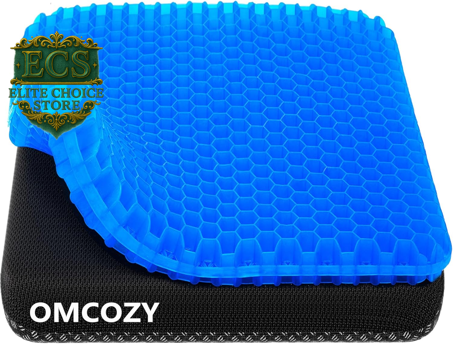Gel Seat Cushion, Cooling Seat Cushion (Super Large & Thick), Breathable Honeycomb Design Absorbs Pressure Points Seat Cushion, Gel Cushion for Office Chair, Home Car Seat Cushion for Wheelchair
