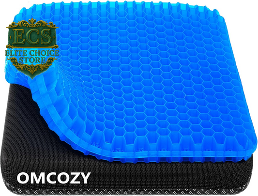 Gel Seat Cushion, Cooling Seat Cushion (Super Large & Thick), Breathable Honeycomb Design Absorbs Pressure Points Seat Cushion, Gel Cushion for Office Chair, Home Car Seat Cushion for Wheelchair