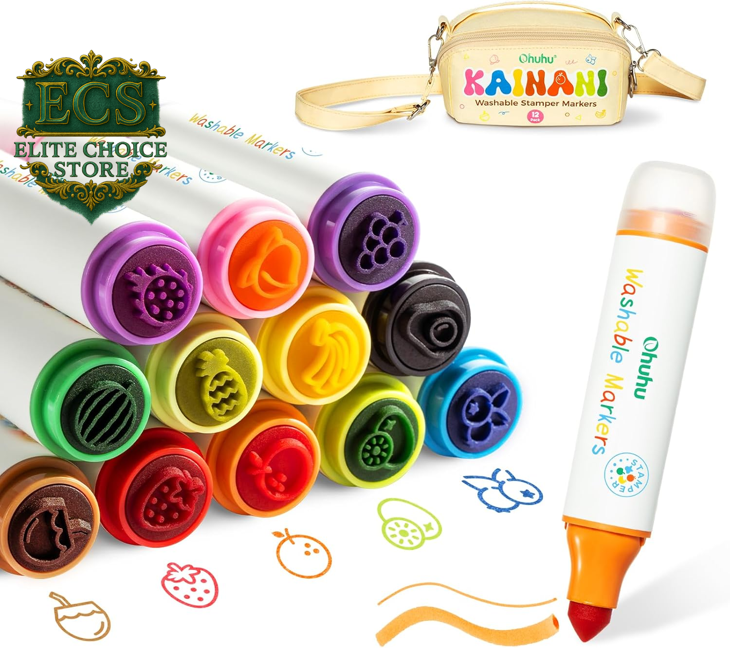 Unleash Creativity with Ohuhu 12-Pack Washable Dual Tip Markers for Kids! Perfect for Art and School Fun