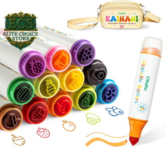 Unleash Creativity with Ohuhu 12-Pack Washable Dual Tip Markers for Kids! Perfect for Art and School Fun