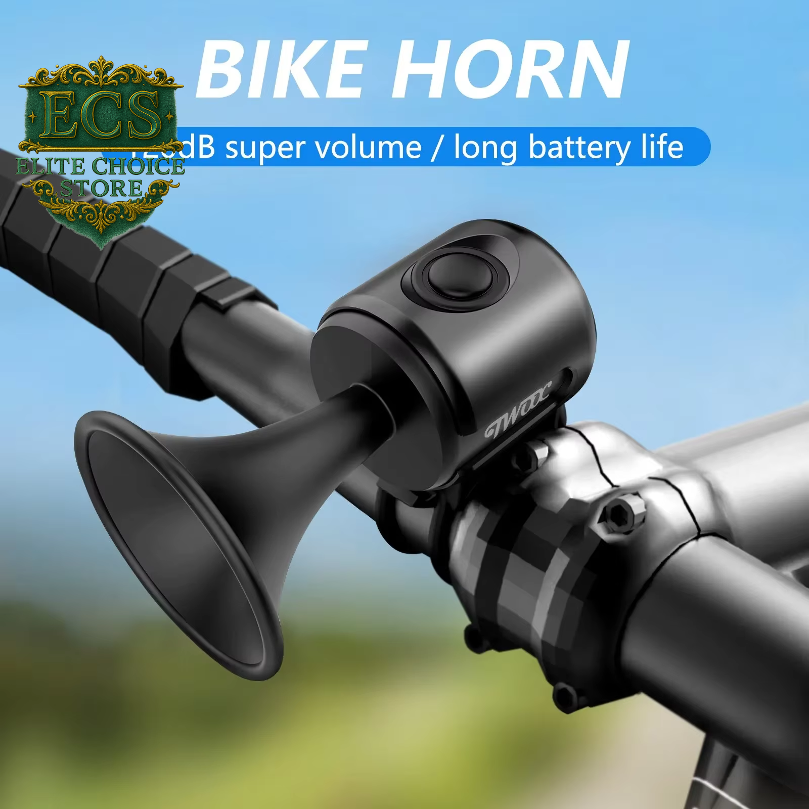 TWOOC Bicycle Electronic Horn Loud Warning Sound CR2032 Battery 120Db IPX4 Waterproof Suitable for Road and Mountain Bike