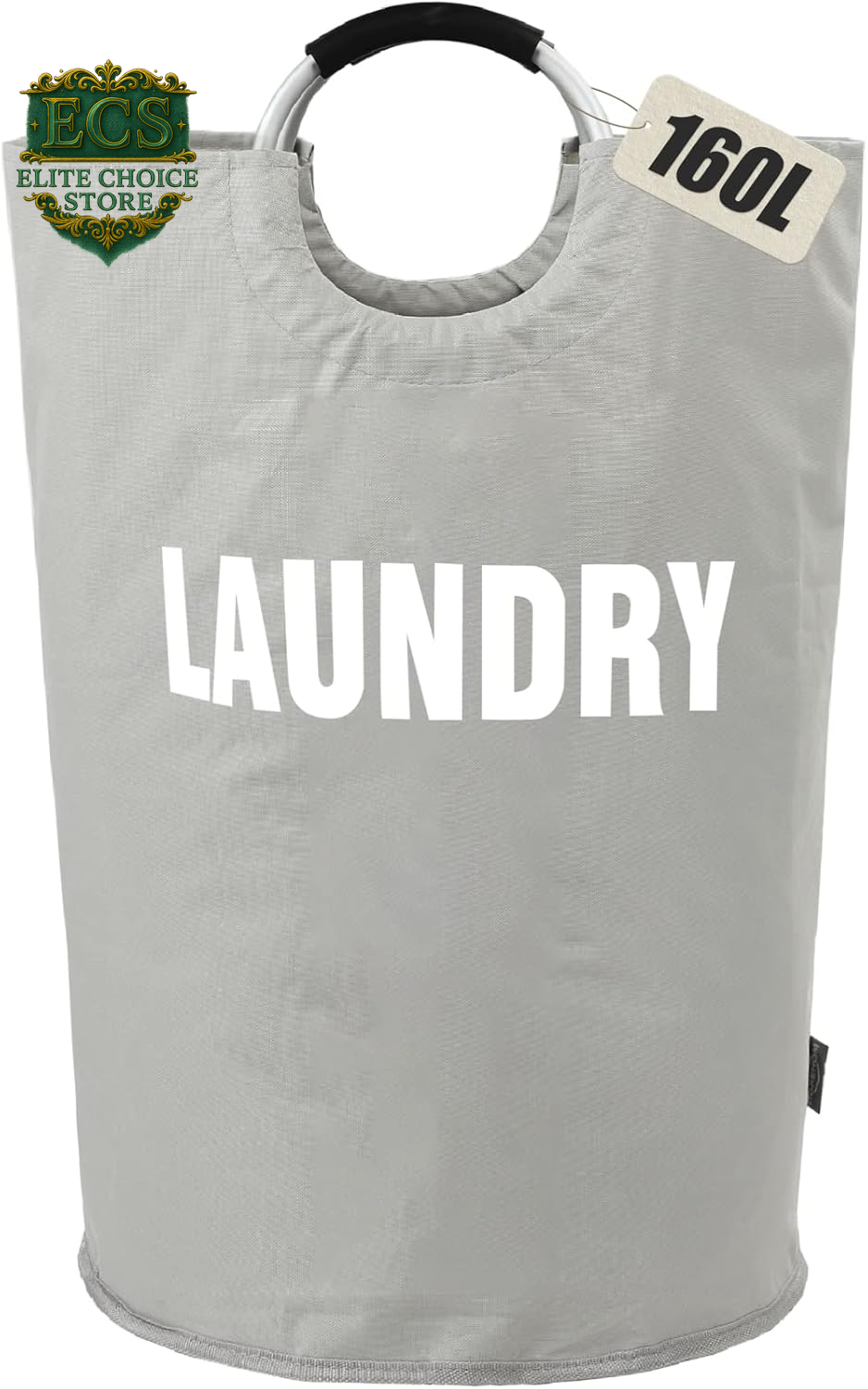 DOKEHOM 90L Large Laundry Basket, Collapsible Laundry Bag, Freestanding Tall Clothes Hamper, Foldable Washing Bin (Black)