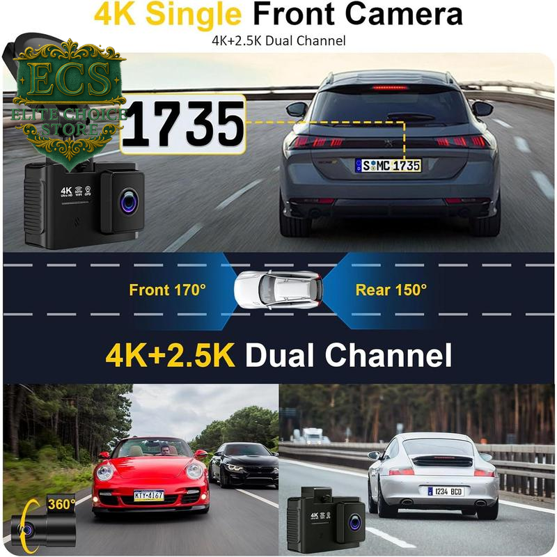 Capture Every Moment: 4K Front & 2.5K Rear Dual Dash Cam with WiFi & GPS - Perfect for Day & Night Adventures! 🚗💨📸 #DashCam #CarSafety