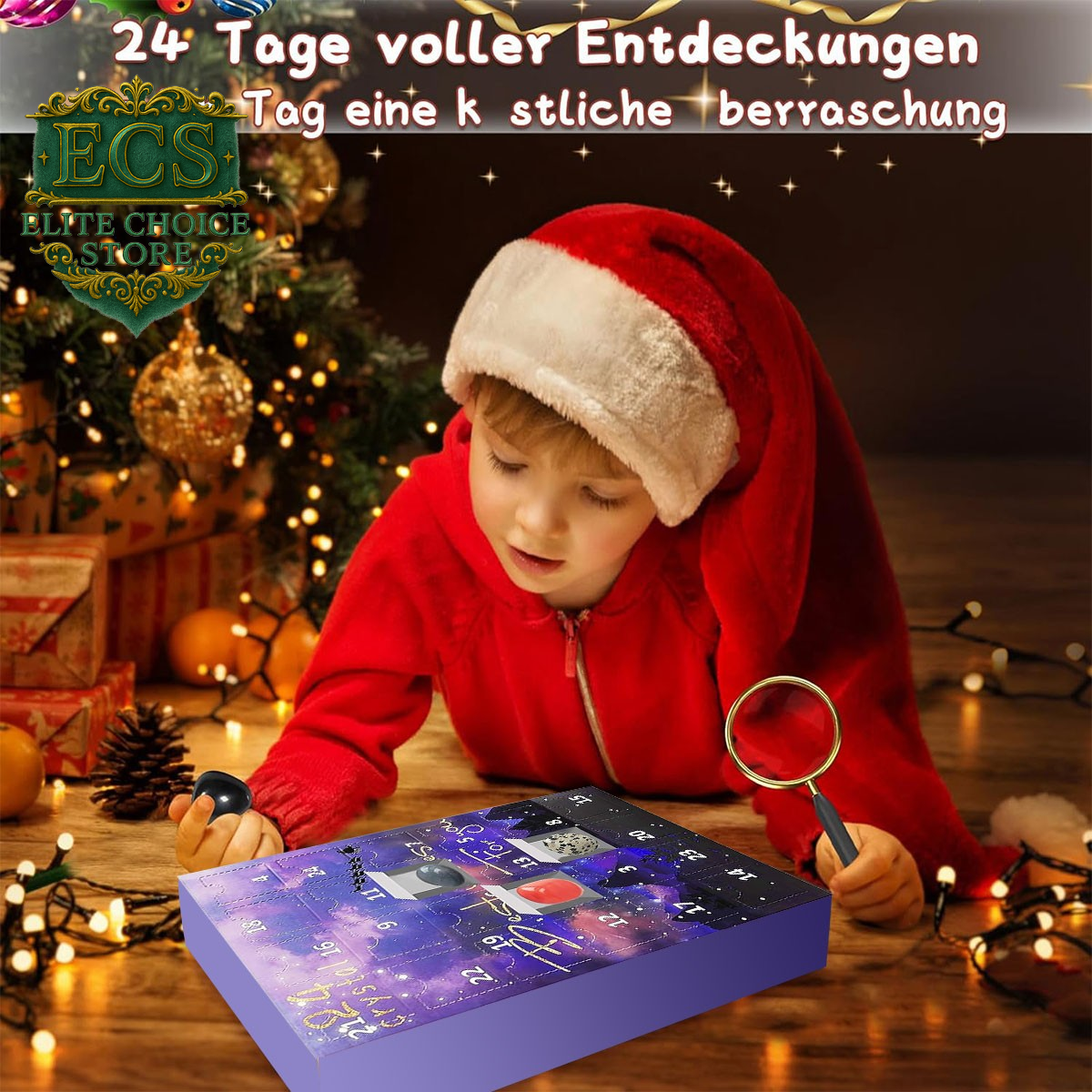 Advent Calendar 2025 Rocks – Crystal Agate Stone 24 Days Xmas Gift Purple UK HOT