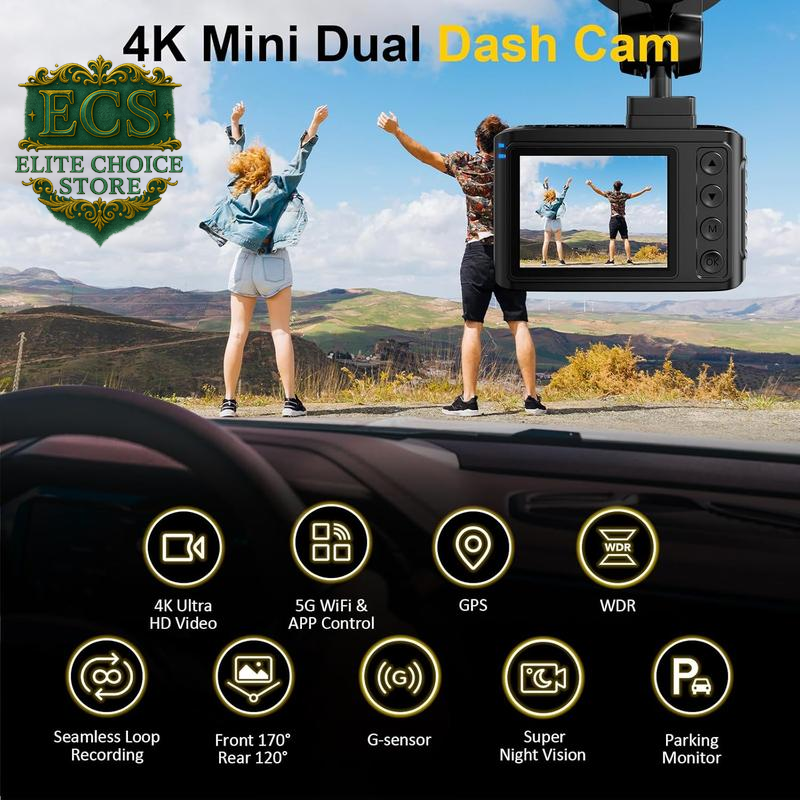 Capture Every Moment: 4K Front & 2.5K Rear Dual Dash Cam with WiFi & GPS - Perfect for Day & Night Adventures! 🚗💨📸 #DashCam #CarSafety