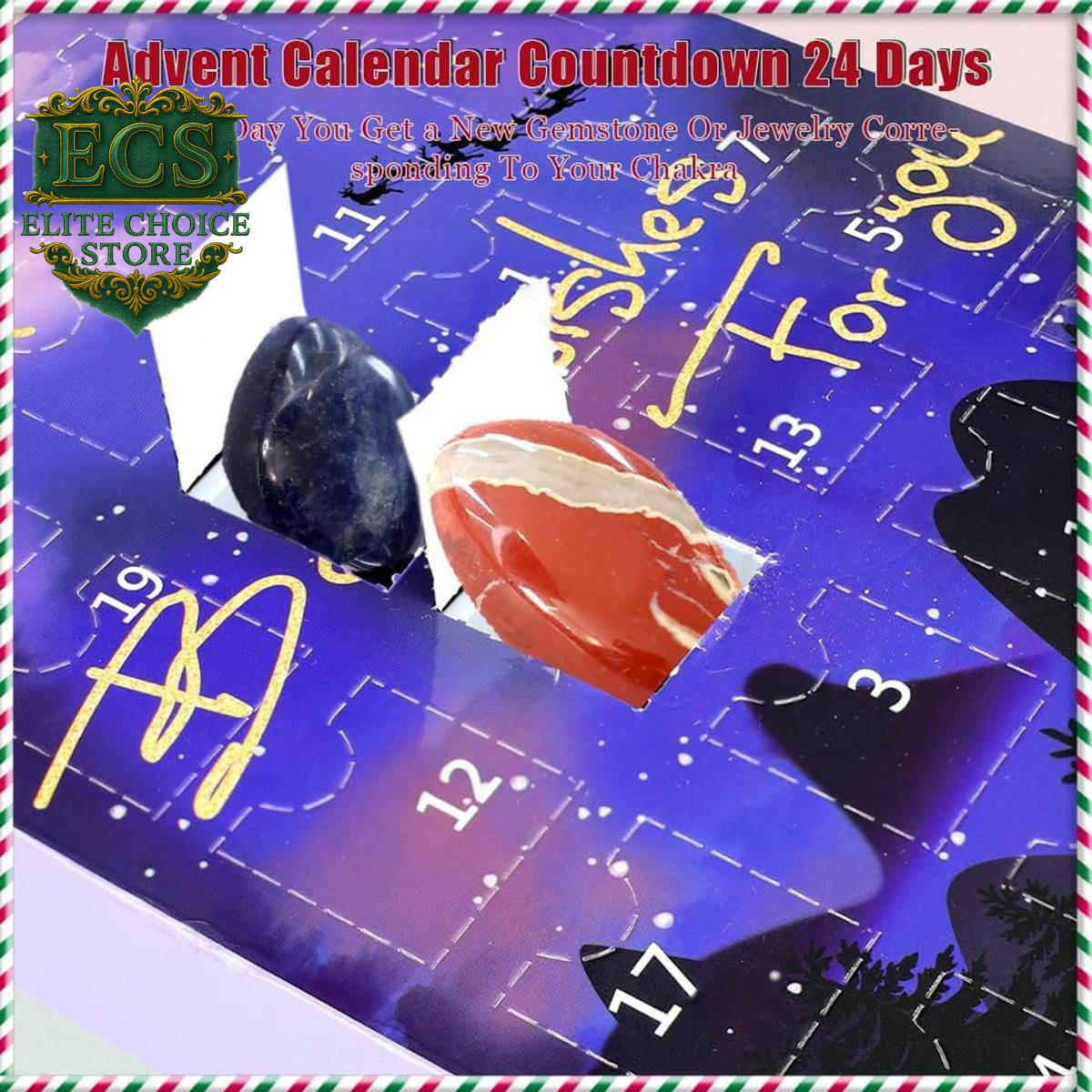 Advent Calendar 2025 Rocks – Crystal Agate Stone 24 Days Xmas Gift Purple UK HOT